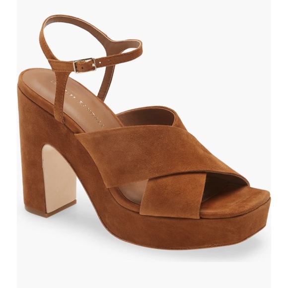 Loeffler Randall Platform suede sandals - Style is Gina color is cacao size 8B - Picture 9 of 13